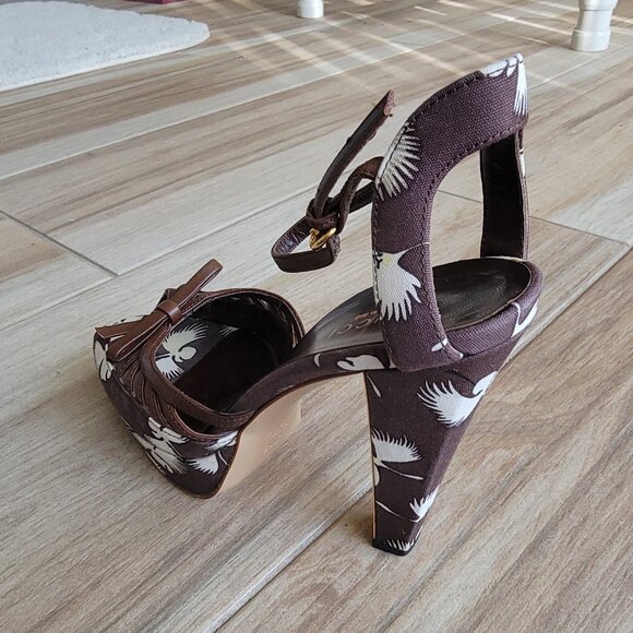 Gucci Floral Print Brown Platform Shoes Eur. 34C - Picture 6 of 16